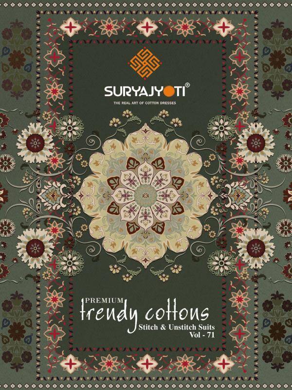 Suryajyoti trendy cotton vol-71 Surat dress material wholesale market